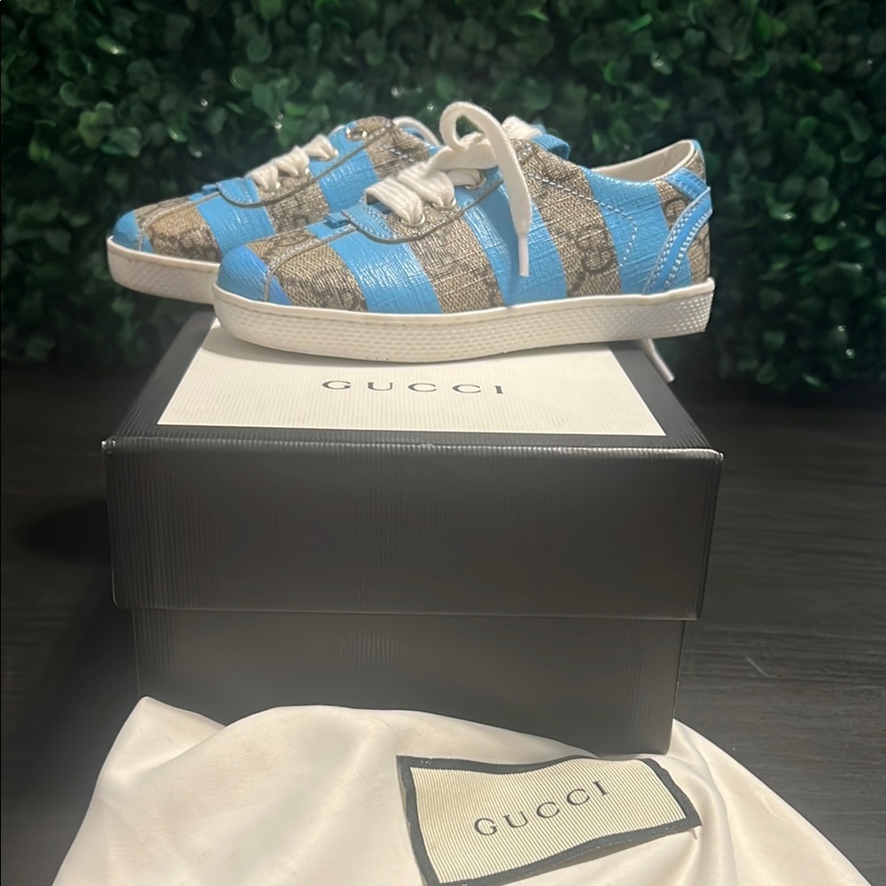 Gucci Blue and Brown Kids' Sneakers